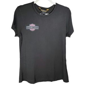 021. Harley-Davidson Women's Distressed Eagle Flag T Shirt Top Short Sleeve NWT